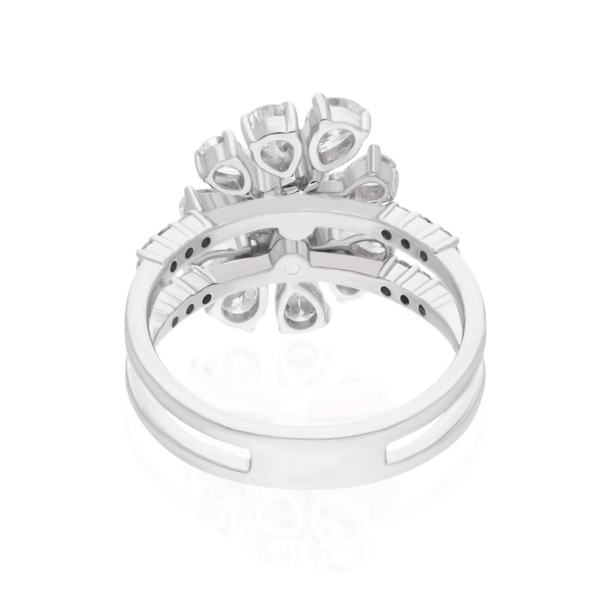 Natürlicher natürlicher 1,65 Karat Smaragd & birnenförmiger Diamantring aus 18 Karat Weißgold feiner Schmuck (Moderne) im Angebot