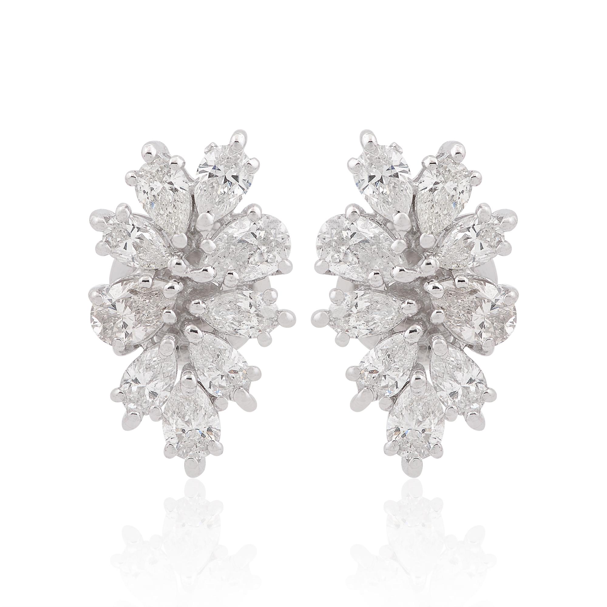 Each earring features a stunning pear-shaped diamond, meticulously selected for its exceptional quality and brilliance. With a combined weight of 1.65 carats, these diamonds sparkle with unparalleled radiance, catching the light with every