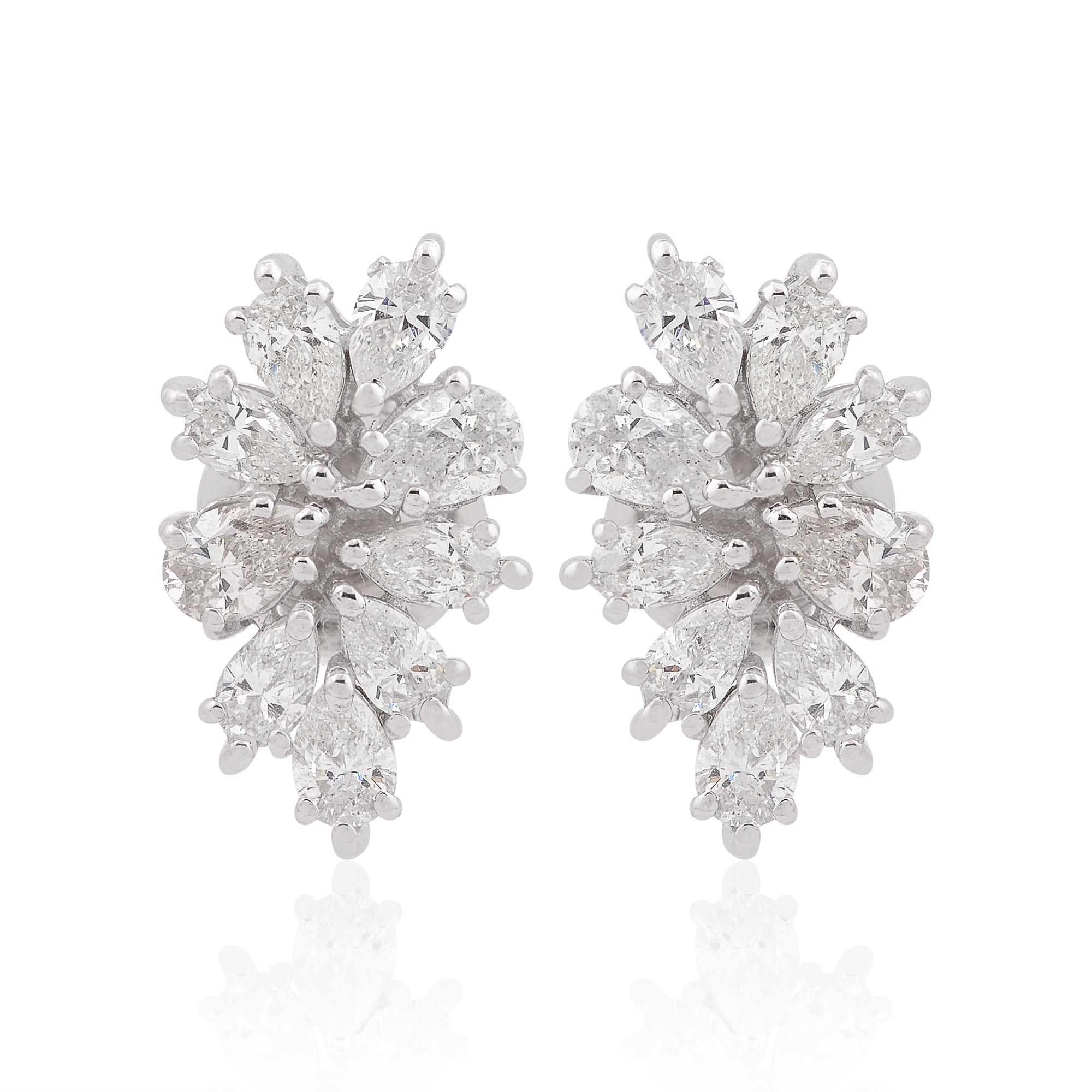 Each earring features a stunning pear-shaped diamond, meticulously selected for its exceptional quality and brilliance. With a combined weight of 1.65 carats, these diamonds sparkle with unparalleled radiance, catching the light with every