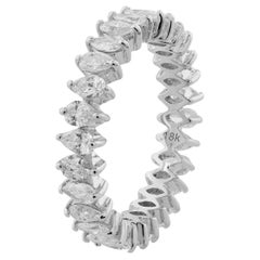 Anello a fascia con diamante naturale a forma di pera da 1,65 carati, gioielli in oro bianco 18 carati Anello a fascia con diamante naturale a forma di pera da 1,65 carati, gioielli in oro bianco 18 carati