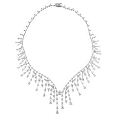 Natürliche 16,57 Karat SI/H gemischte Diamant-Halskette 18 Karat Weißgold Schmuck