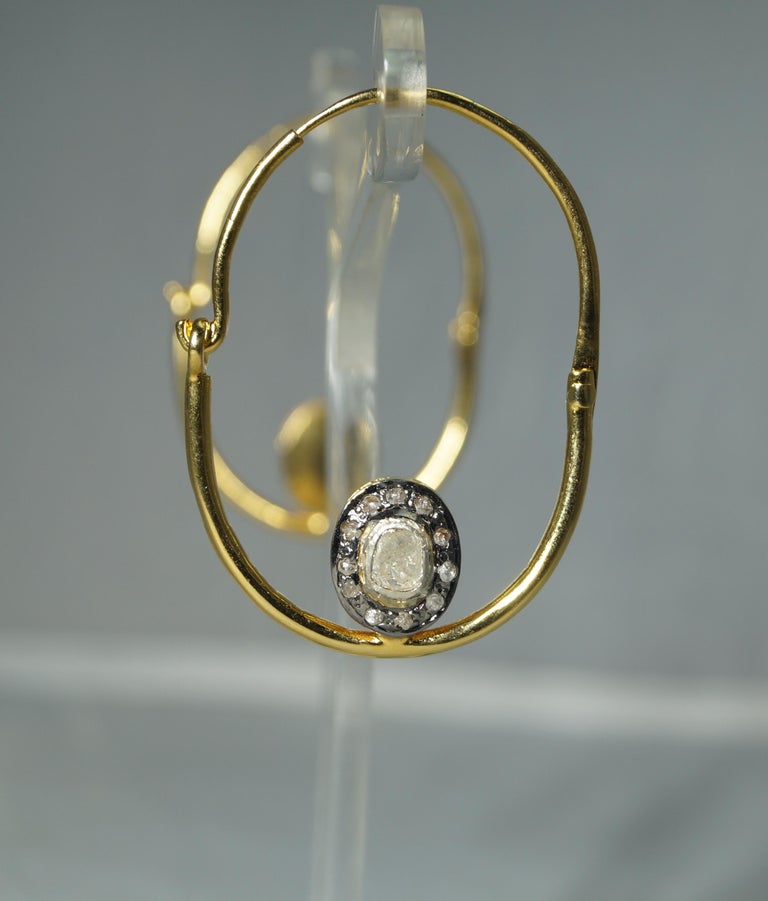 Orecchini A Cerchio In Argento 925 Placcato Oro Rosa – Taglio Diamante 24 Mm - 5