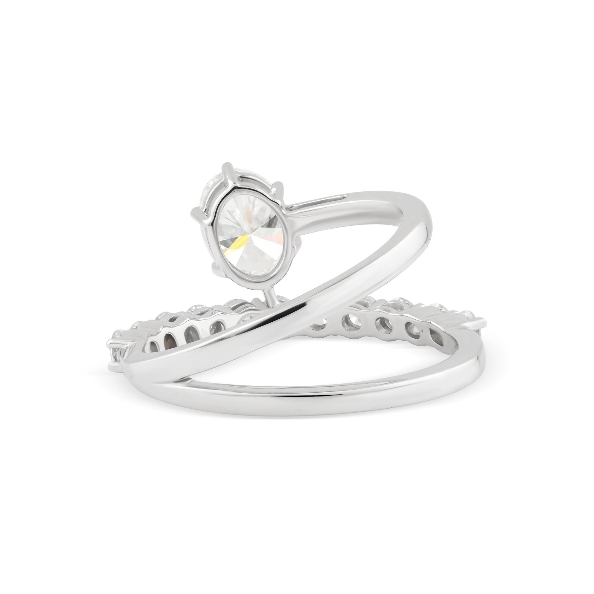 Im Angebot: Natürlicher 1,68 Karat SI Reinheit HI Farbe Diamantring 9 Karat Weißgold Schmuck () 2