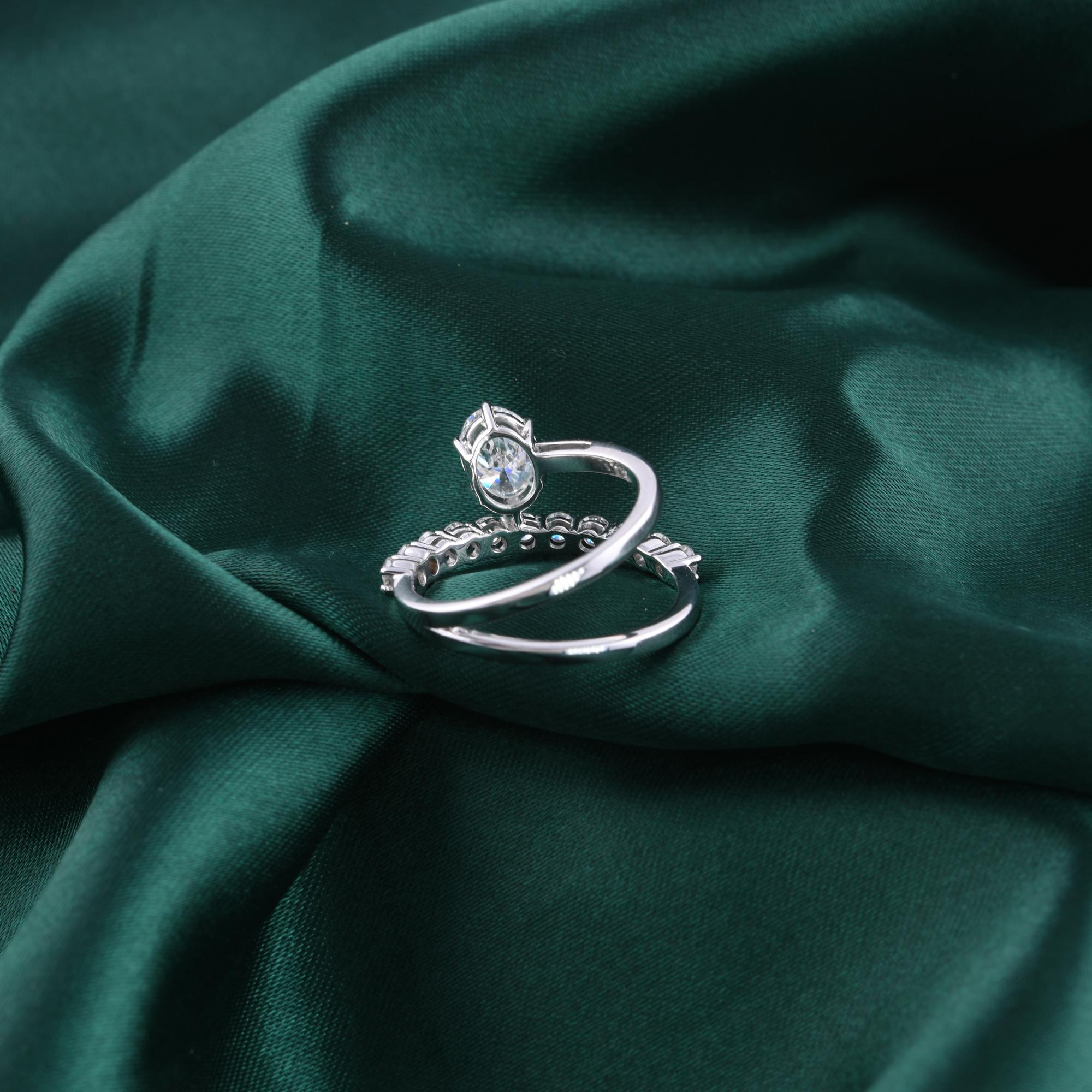 Im Angebot: Natürlicher 1,68 Karat SI Reinheit HI Farbe Diamantring 9 Karat Weißgold Schmuck () 5