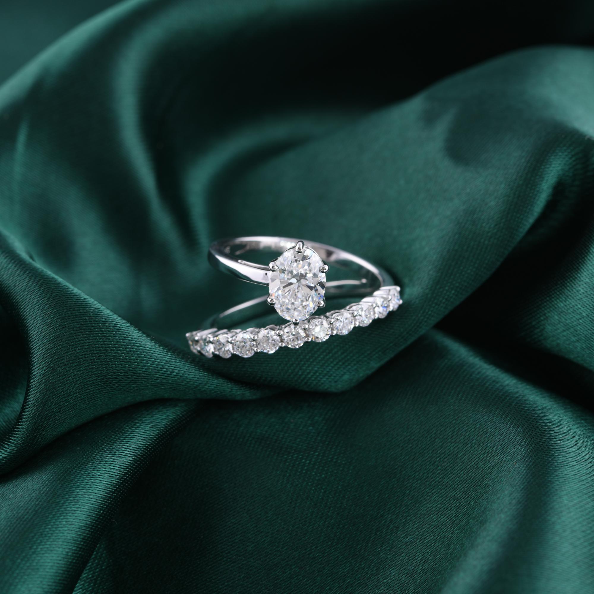 Im Angebot: Natürlicher 1,68 Karat SI Reinheit HI Farbe Diamantring 9 Karat Weißgold Schmuck () 7