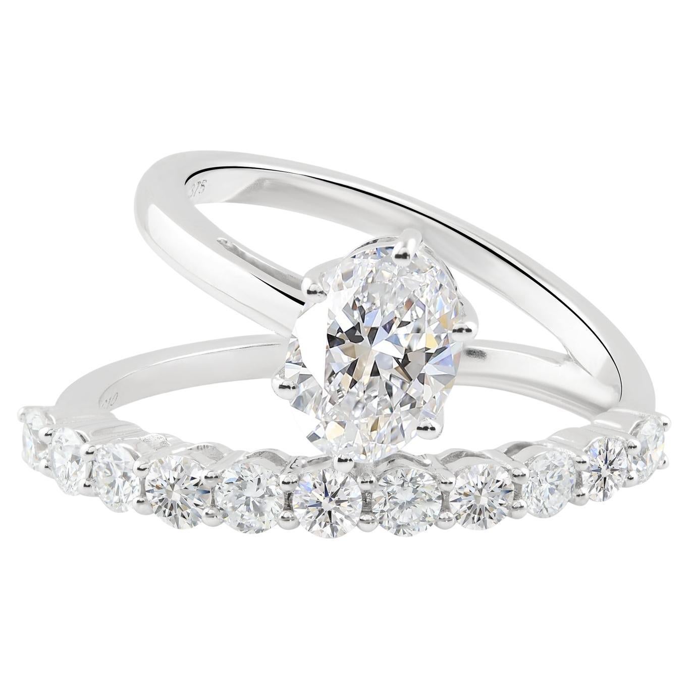 Im Angebot: Natürlicher 1,68 Karat SI Reinheit HI Farbe Diamantring 9 Karat Weißgold Schmuck ()