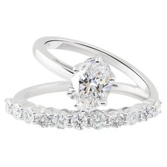 Natürlicher 1,68 Karat SI Reinheit HI Farbe Diamantring 9 Karat Weißgold Schmuck