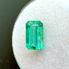Natural 1.68ct Emerald Vivid Green Octagon Cut 9.1x5.4mm Loose Rare Gemstone