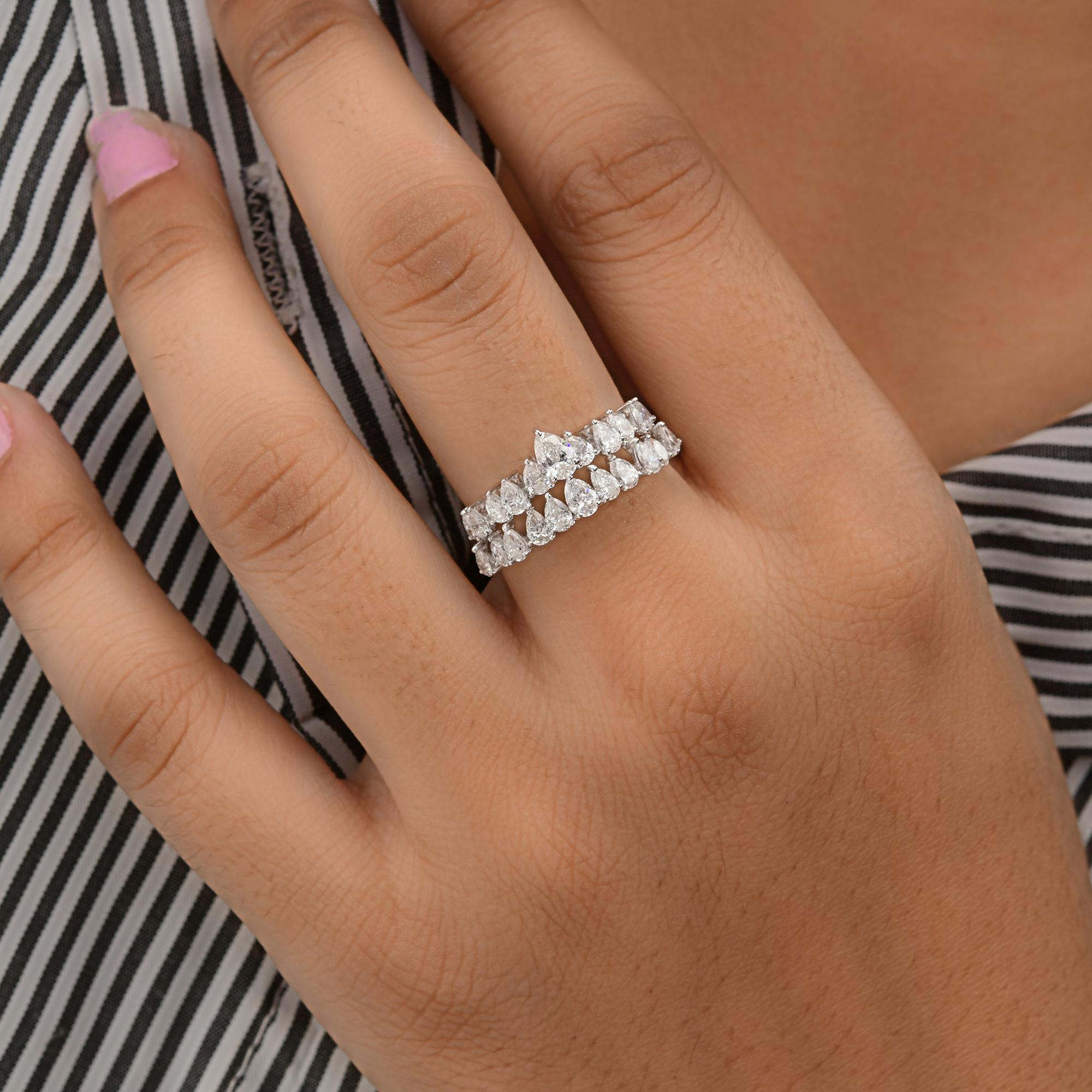 Moderne Bague fine joaillerie en or blanc 14 carats avec diamant naturel en forme de poire de 1,69 carat SI/H en vente