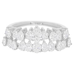 Natural 1.69 Carat SI/H Pear Shape Diamond Ring 14 Karat White Gold Fine Jewelry
