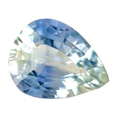 Natural 1.69ct Light Green Blue Ceylon Sapphire Pear Teardrop Cut 9x7mm Gem