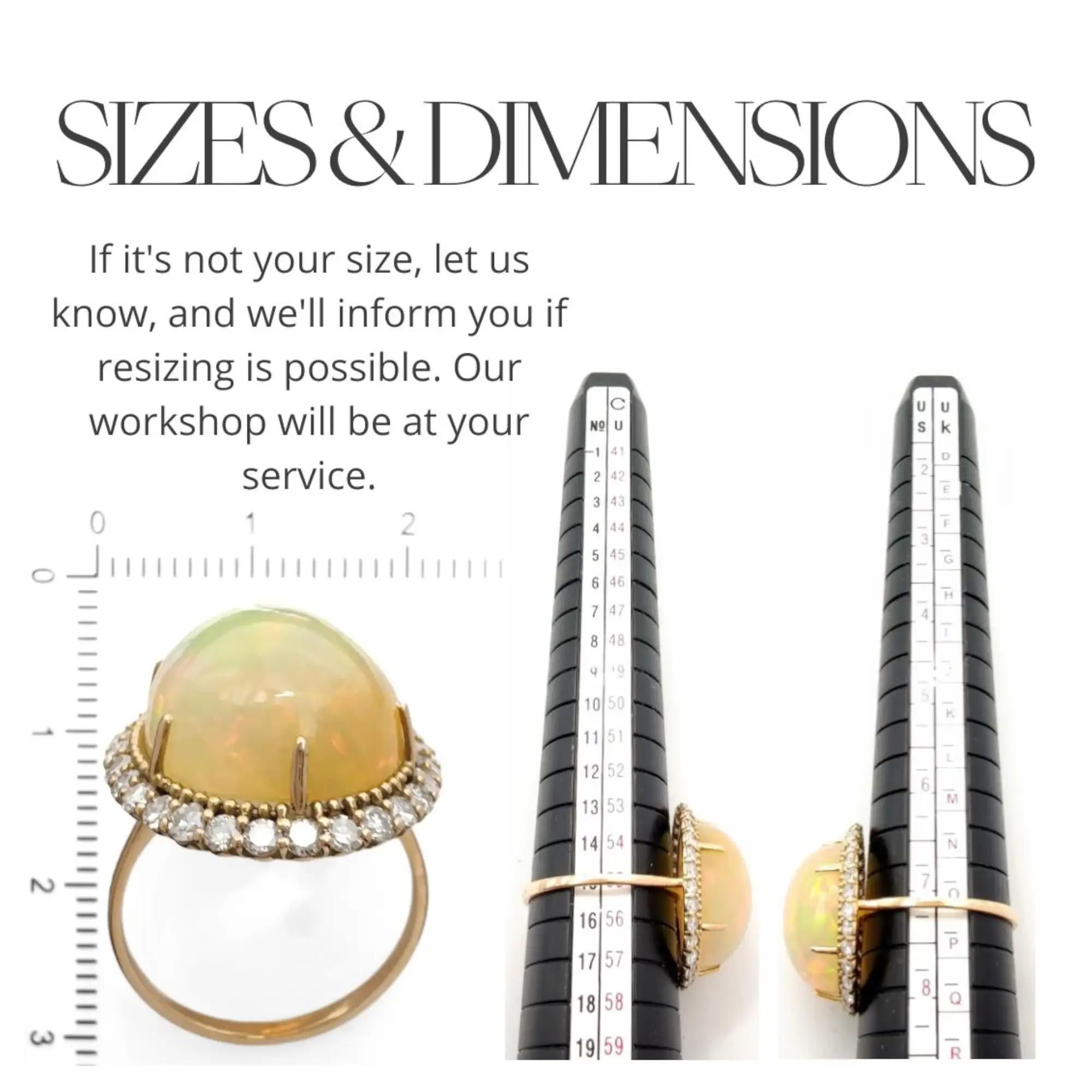 Natural 16ct Opal  Diamond Halo Cocktail Ring-14K gold, AIG Certified  Resizable For Sale 6