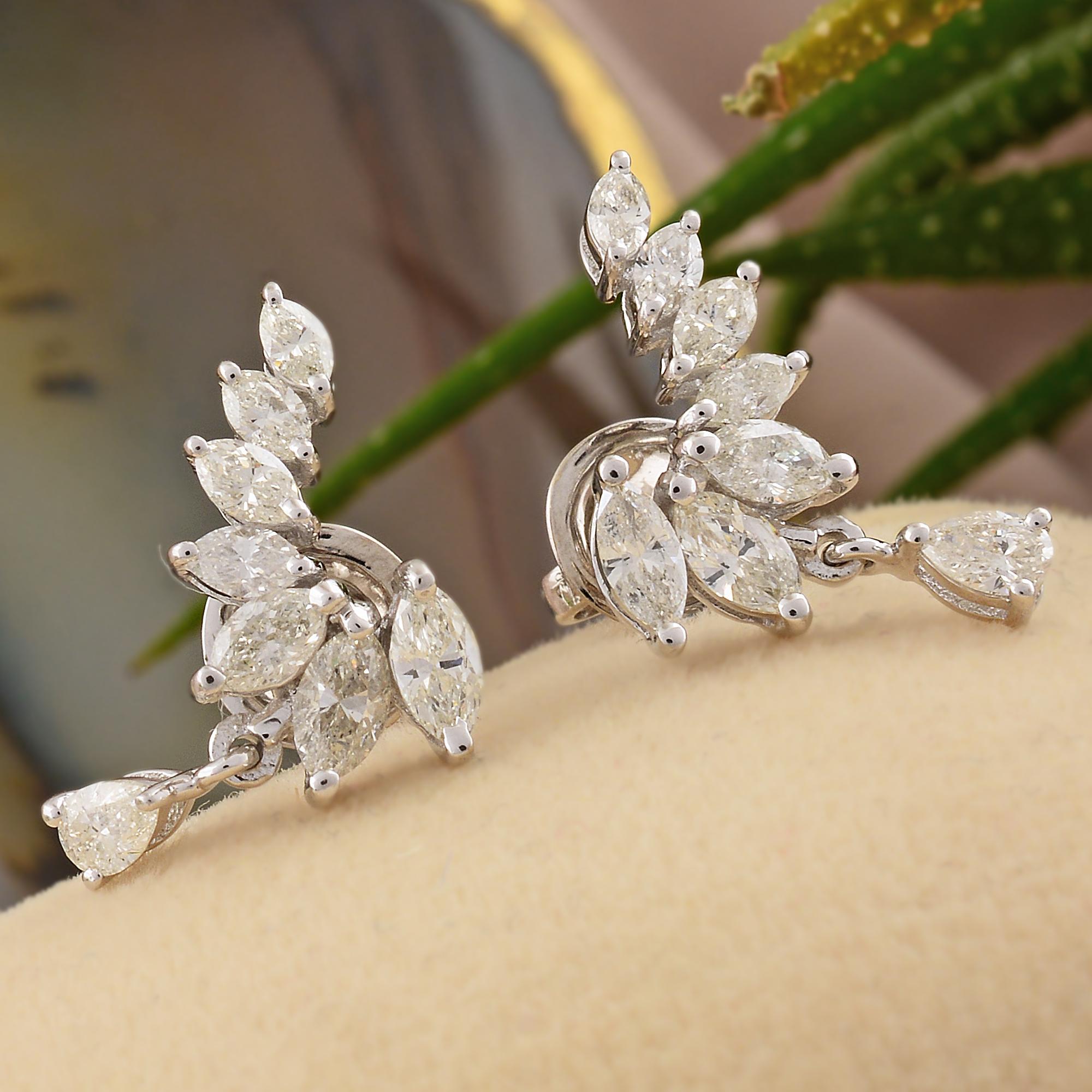 Natürliche 1,70 Karat Birne Diamant Ohrstecker massiv 18k Weißgold Feiner Schmuck (Moderne) im Angebot