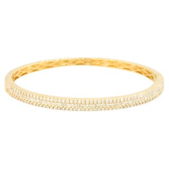 Nature 1,70 carati di diamante rotondo e taglio baguette 18 carati Bangle In magazzino