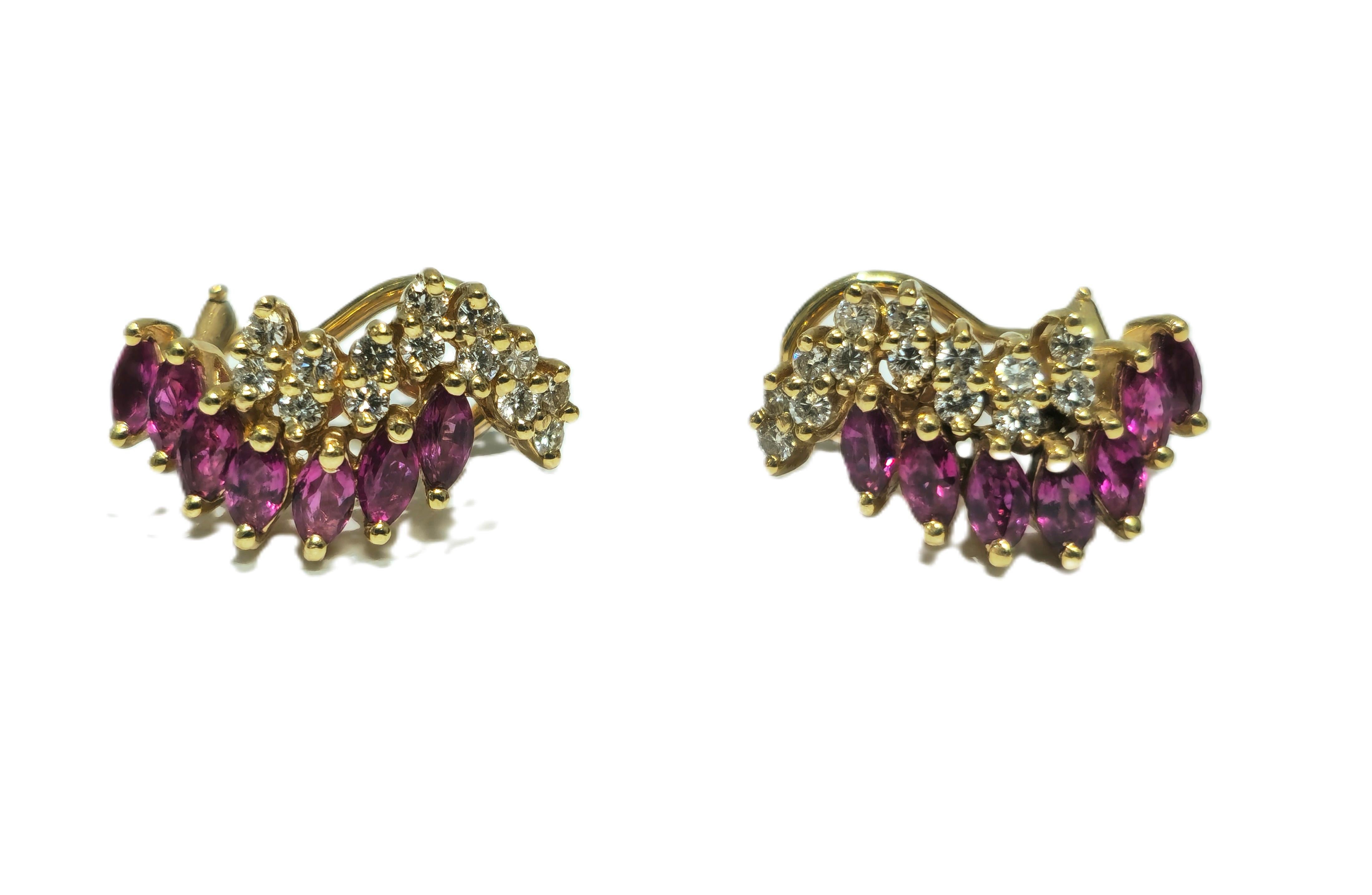 Indulge in elegance and sophistication with our exquisite Ladies Ruby and Diamond Earrings. Crafted from lustrous yellow gold, these earrings feature brilliant diamonds with clarity and color that dazzle in the light. Adorned with a stunning ruby,