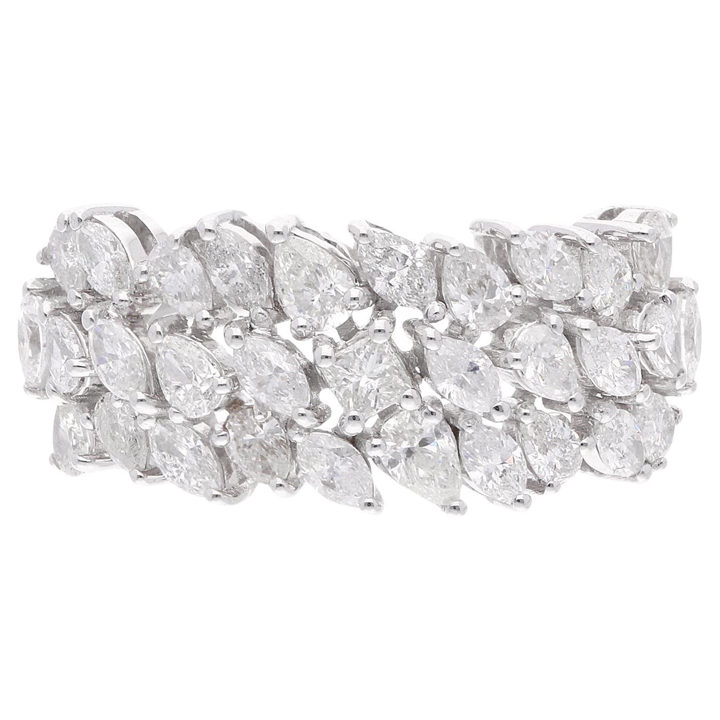 Natural 1.70 Carat SI Clarity HI Color Diamond Wedding Ring 14 Karat White Gold