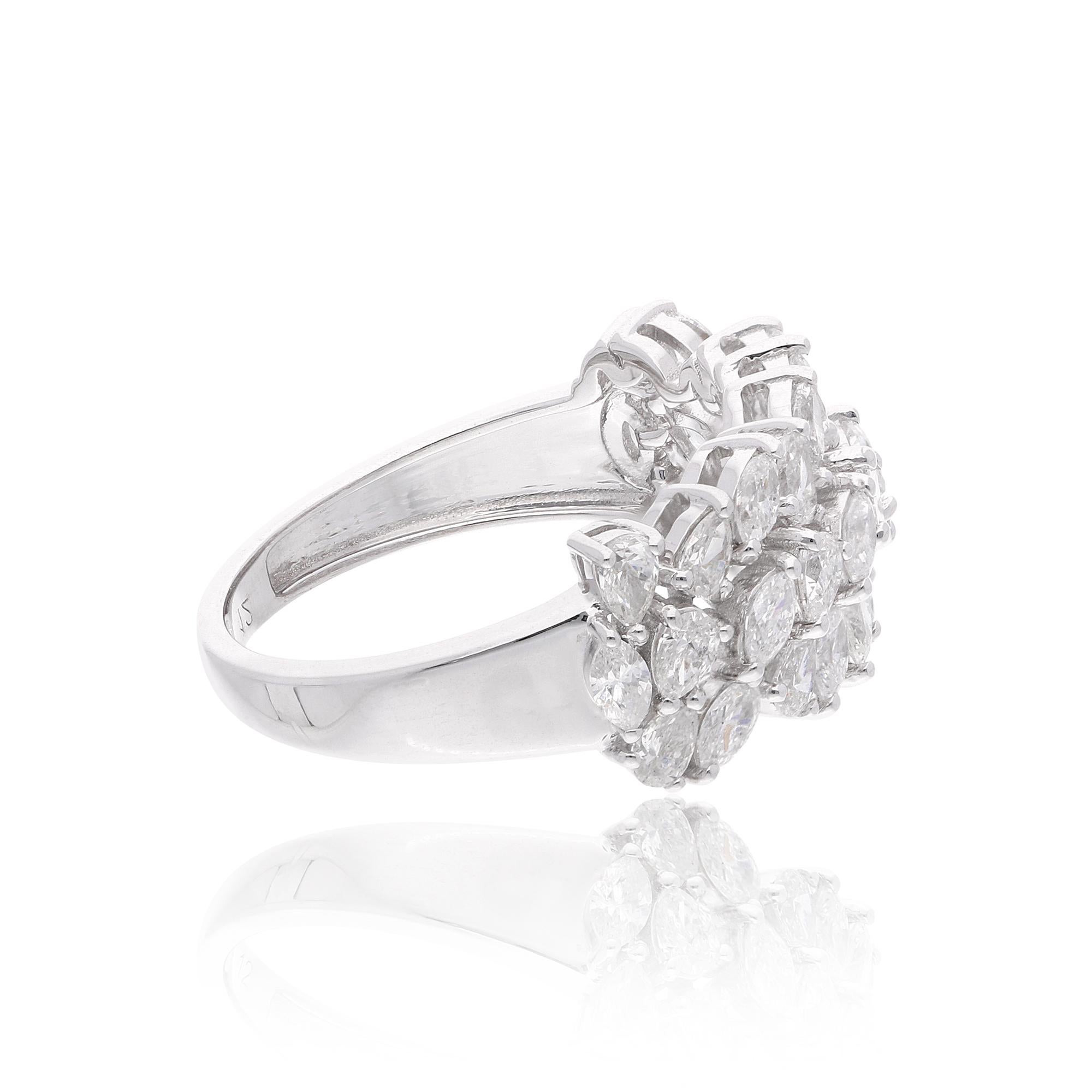 Anneau de mariage en or blanc 18 carats avec diamant naturel de 1,70 carat SI Clarity HI Color Pour femmes en vente