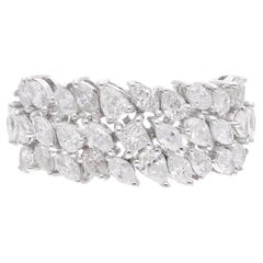 18 Karat White Gold Natural 1.70 Carat SI Clarity HI Color Diamond Wedding Ring