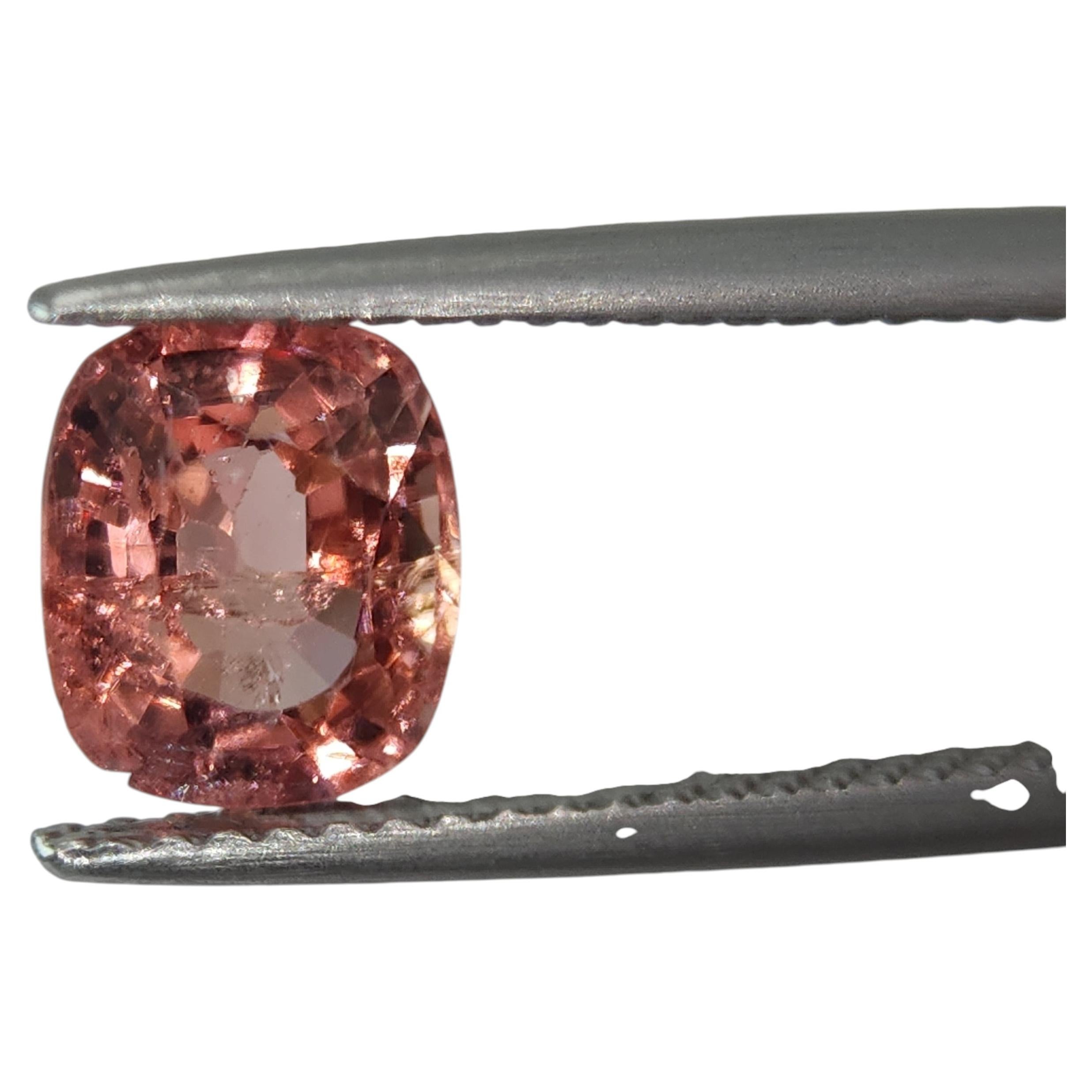 Natural 1.70 carat Unheated color changing Peach Spinel Cushion Cut Gemstone