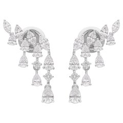 Orecchini pendenti con diamanti taglio misto Nature 1,73 carati SI/HI Oro bianco 18 carati