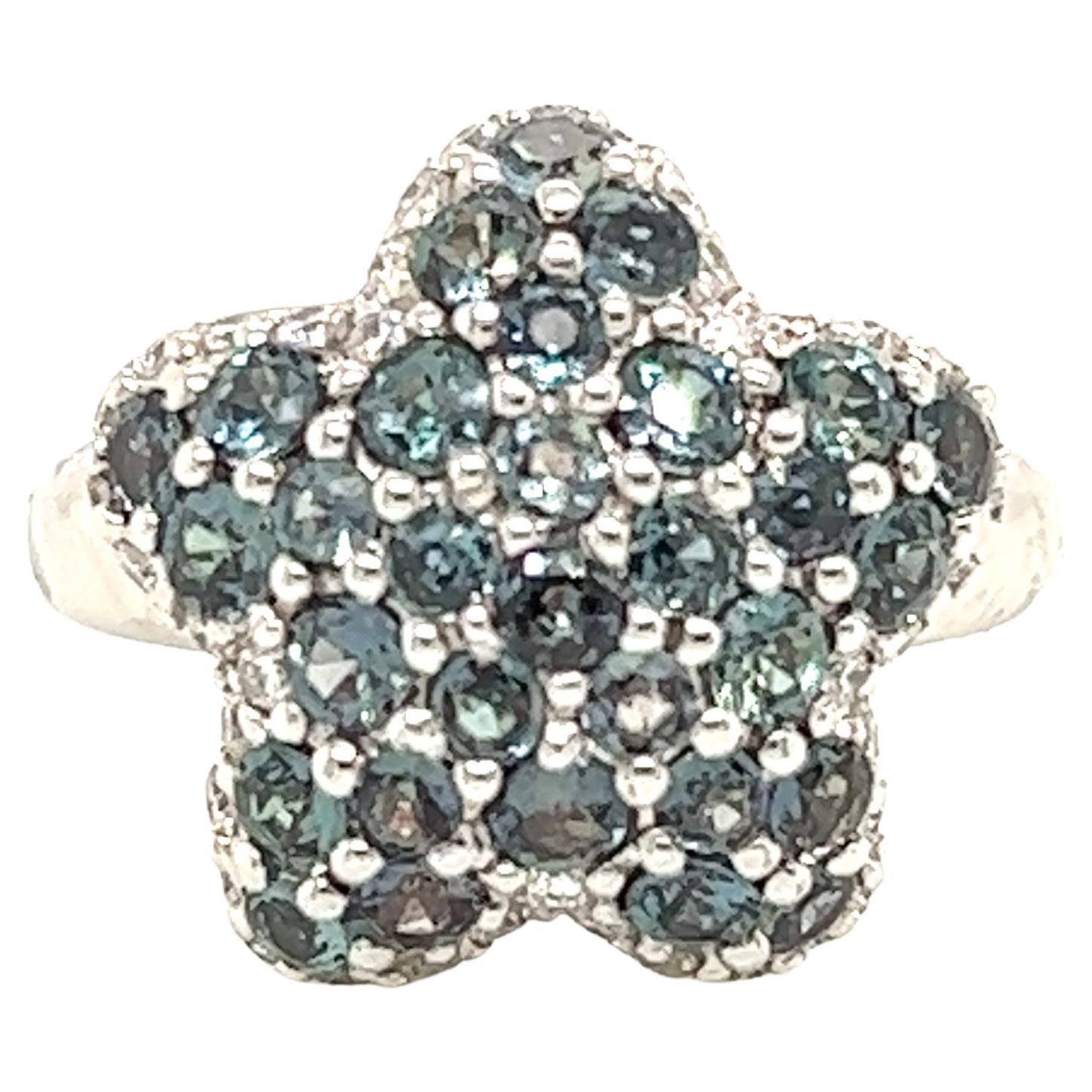 Natürliche 1.73Ct. Cocktail-Ring aus brasilianischem Alexandrit und Diamant