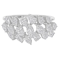 Anillo de diamantes marquesa pera SI/H natural de 1,75 quilates Joyas de oro blanco de 18 quilates
