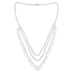 Collana con diamanti naturali a forma multipla da 17,55 carati SI/H in oro bianco da 14 carati