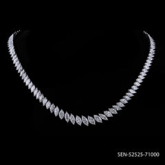 Nature 17.58 Carat SI/H Marquise Diamond Necklace 18 Karat White Gold Jewelry