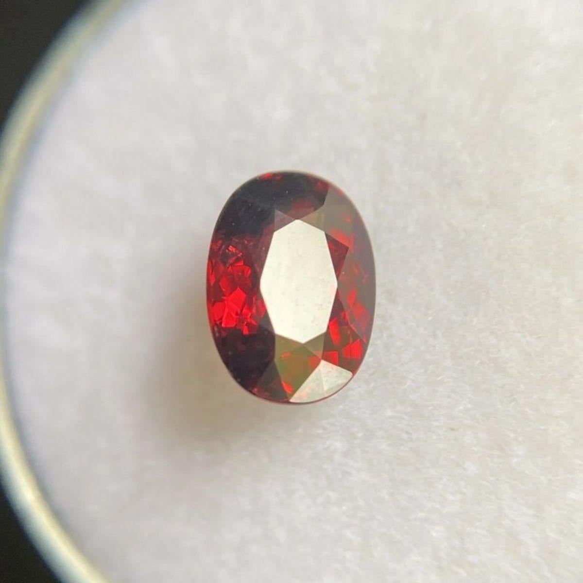 Natural 1.75ct Cherry Red Rhodolite Garnet Oval Cut Loose Calibrated Gem In New Condition In Birmingham, GB