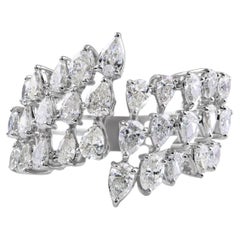 Natural 1.76 Carat SI/H Pear Diamond Ring 18 Karat White Gold Handmade Jewelry