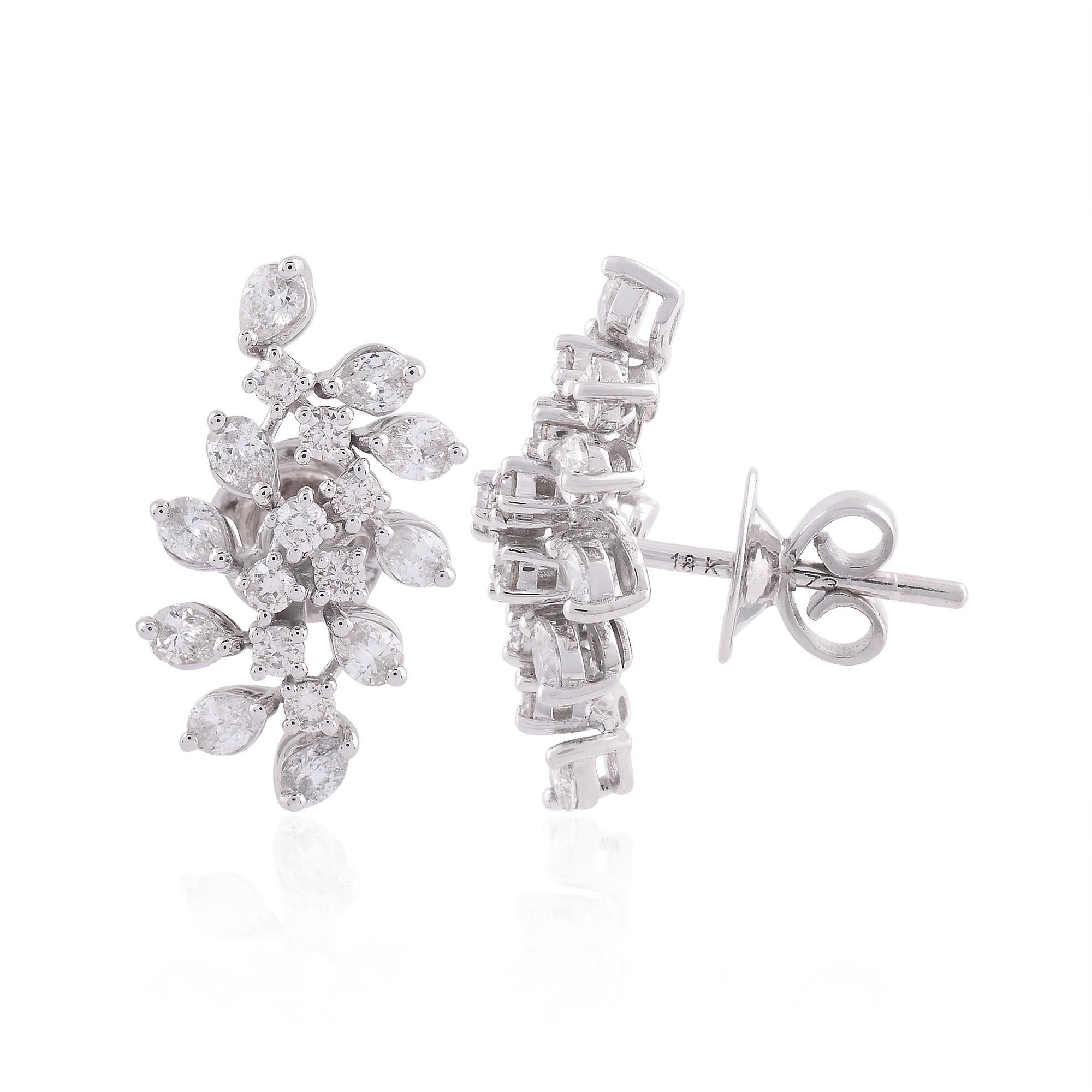 Item Code :- SEE-1543
Gross Weight :- 5.30 gm
18k White Gold Weight :- 4.95 gm
Natural Diamond Weight :- 1.77 Carat  ( AVERAGE DIAMOND CLARITY SI1-SI2 & COLOR H-I )
Earrings Length :- 20 mm approx.

✦ Sizing
.....................
We can adjust most