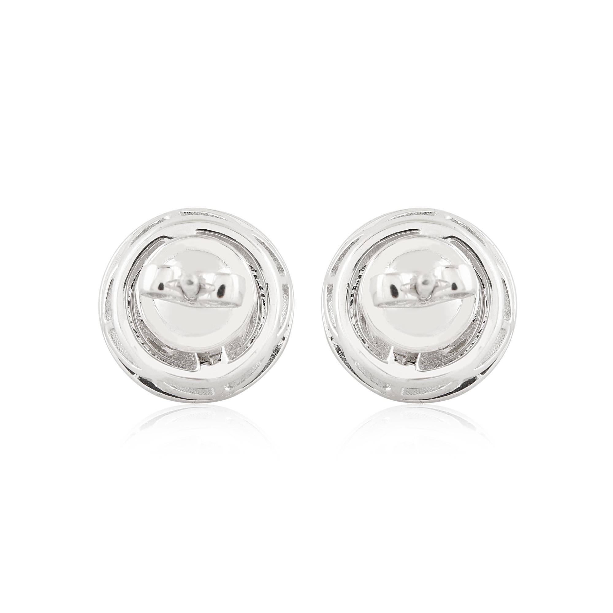 Pendientes de oro blanco de 14 quilates con diamantes naturales de 1,77 quilates SI/HI en Nuevo estado para la venta en Diera, Dubai