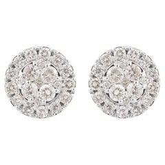 Pendientes de oro blanco de 14 quilates con diamantes naturales de 1,77 quilates SI/HI