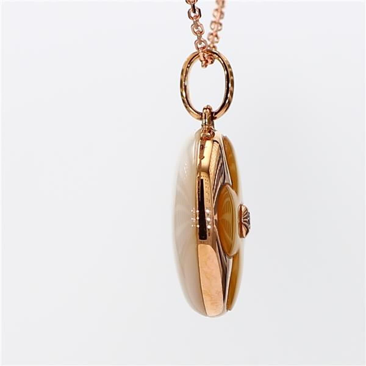 Women's Natural Yellow Shell/Pearl and White Diamond 1.78 Carat TW Rose Gold Pendant