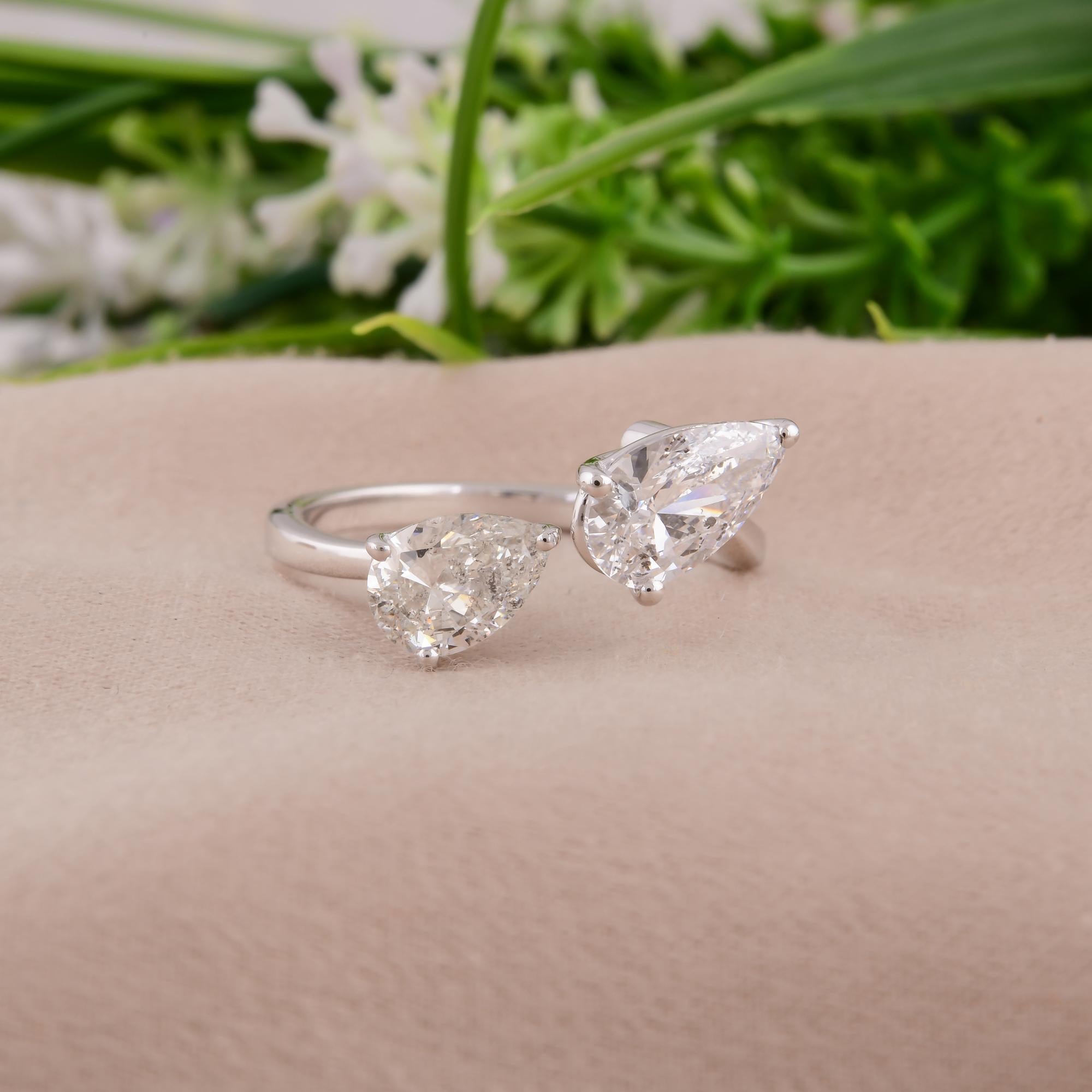 Modern Natural 1.78 Carat SI Clarity HI Color Diamond Ring 18 Karat White Gold Jewelry For Sale