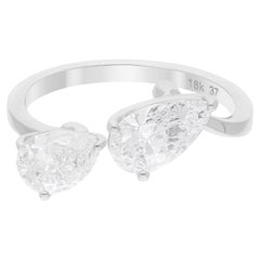 Natural 1.78 Carat SI Clarity HI Color Diamond Ring 18 Karat White Gold Jewelry