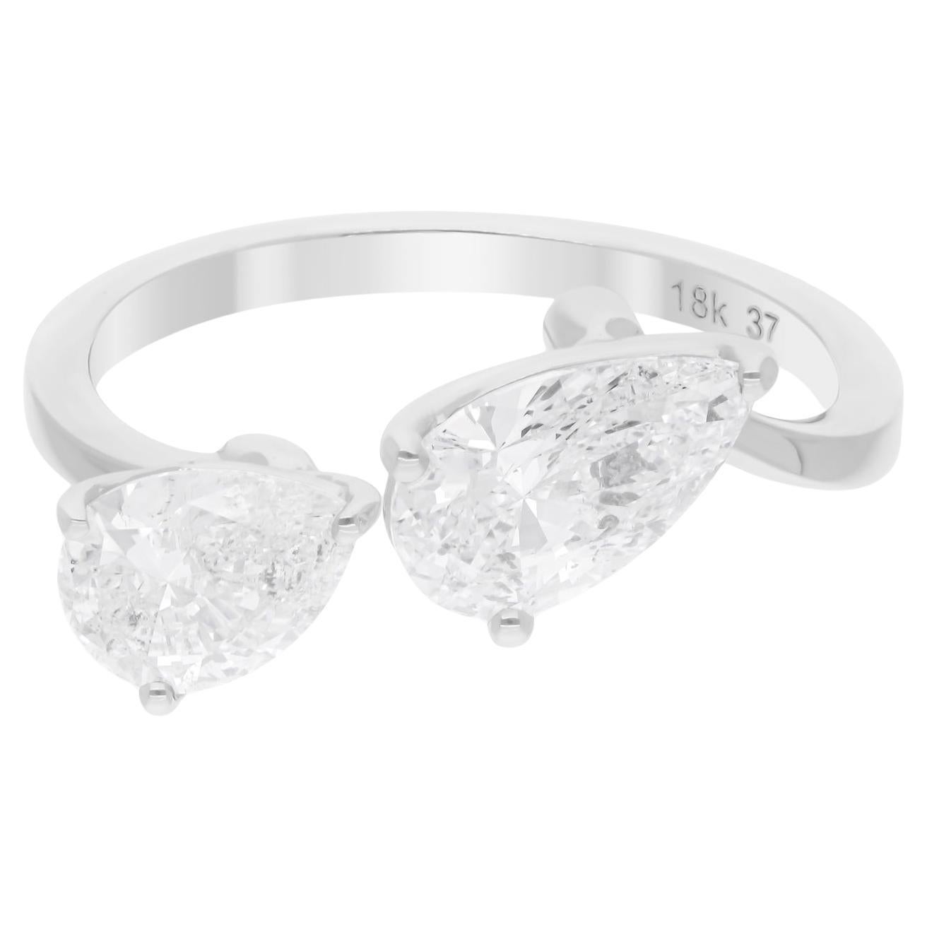 Natural 1.78 Carat SI Clarity HI Color Diamond Ring 18 Karat White Gold Jewelry For Sale