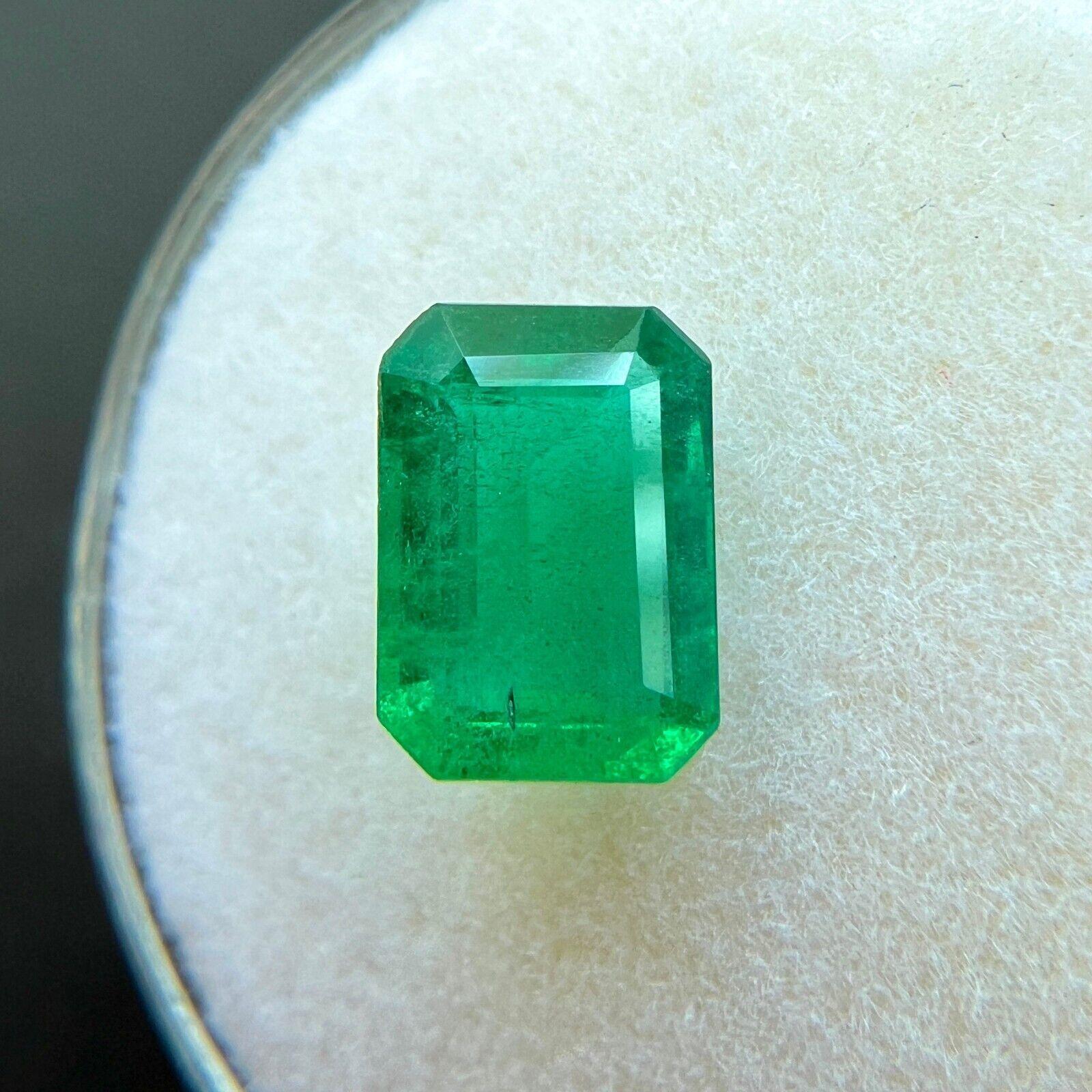 Natural 1.78Ct Rare Deep Green Octagon Cut Emerald Loose Gemstone In New Condition In Birmingham, GB