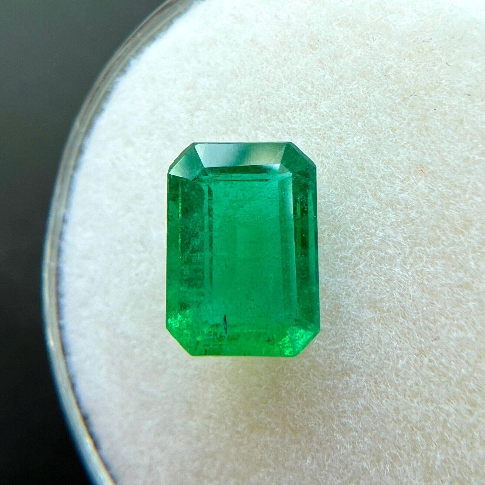 Women's or Men's Natural 1.78Ct Rare Deep Green Octagon Cut Emerald Loose Gemstone