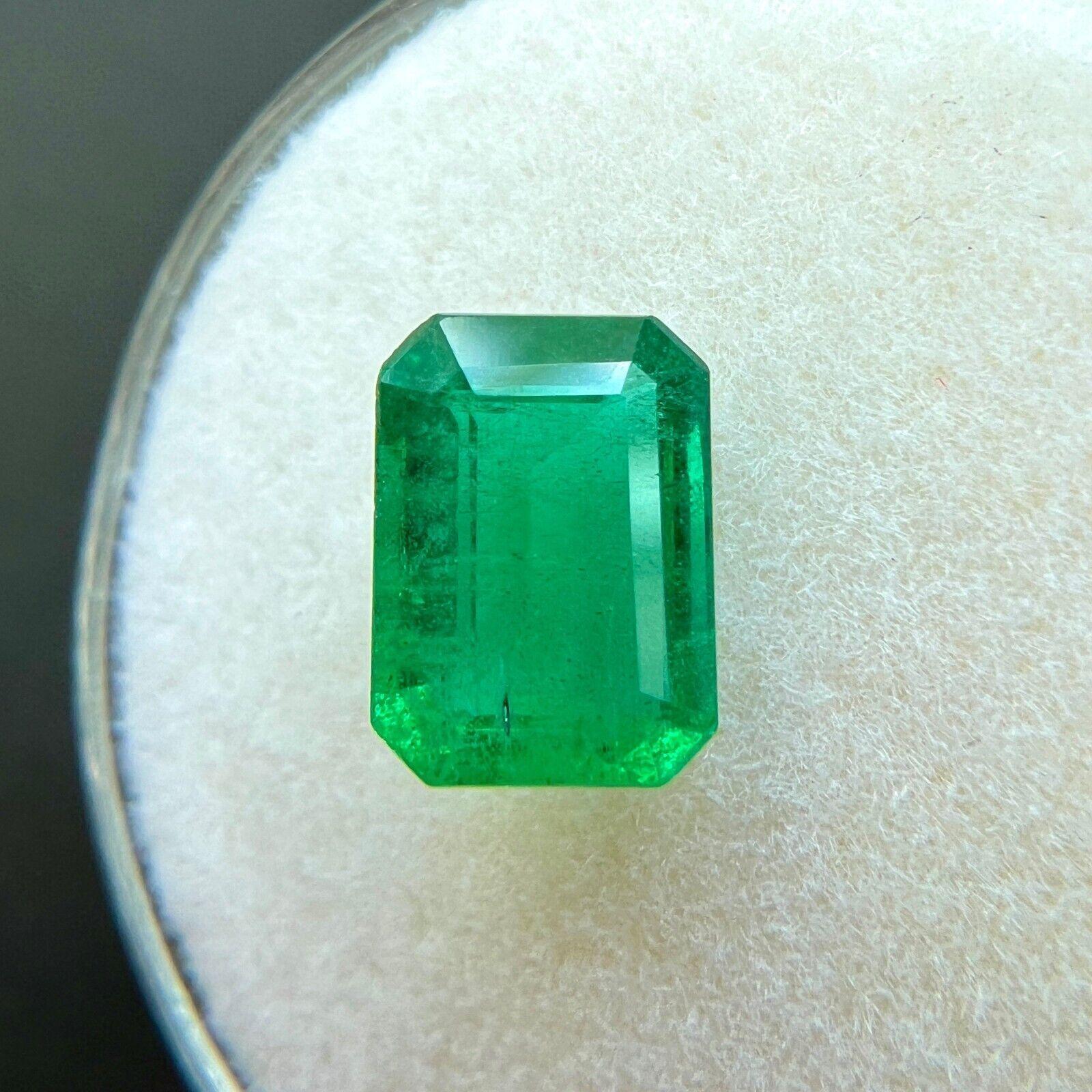 Natural 1.78Ct Rare Deep Green Octagon Cut Emerald Loose Gemstone 1