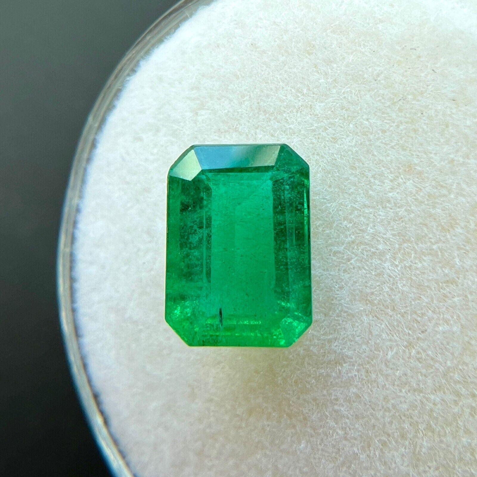 Natural 1.78Ct Rare Deep Green Octagon Cut Emerald Loose Gemstone 2