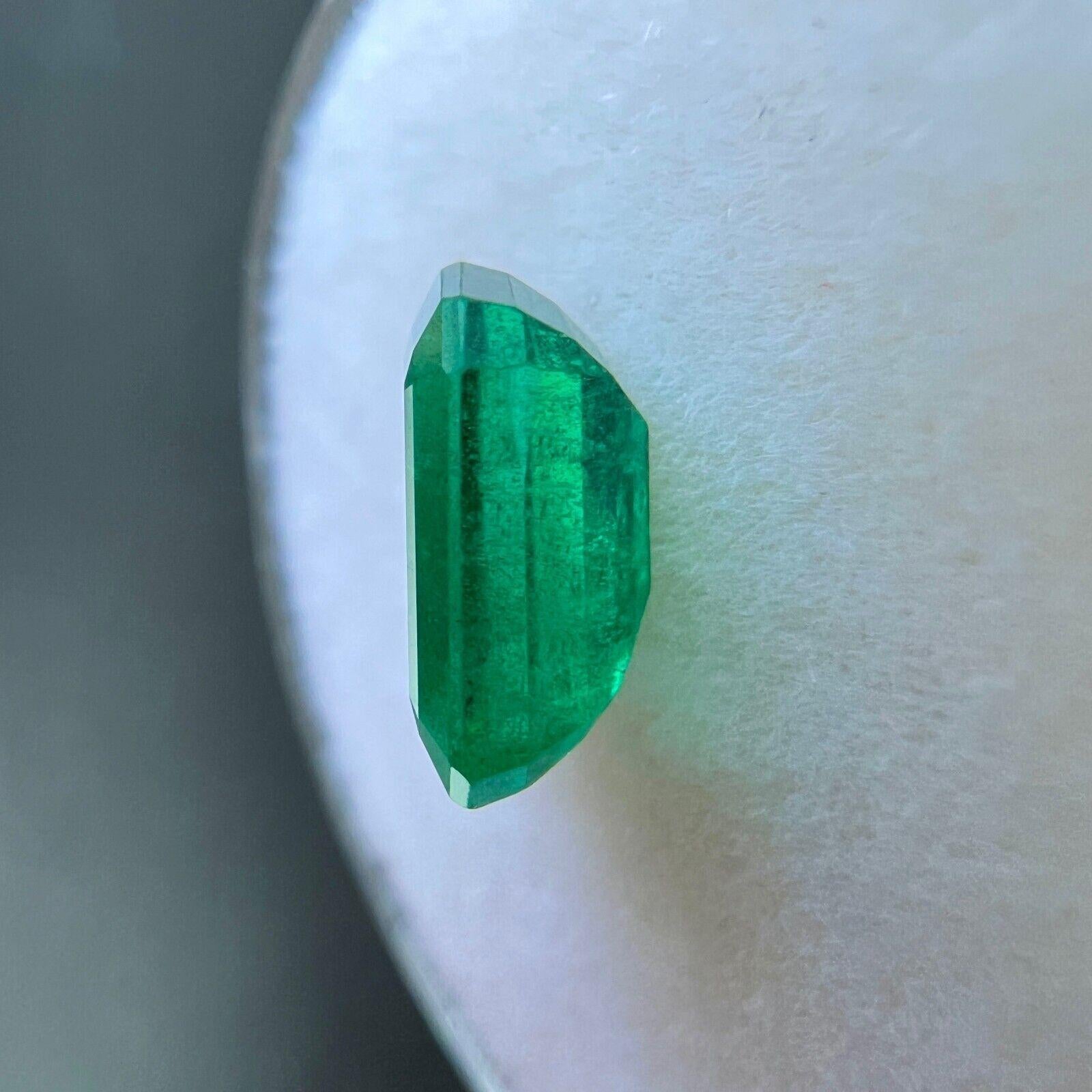 Natural 1.78Ct Rare Deep Green Octagon Cut Emerald Loose Gemstone 3