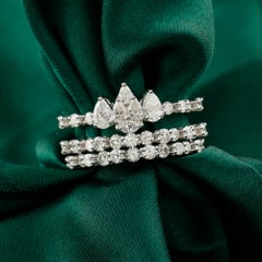Nature 1.79 Carat SI/H Diamond Ring 18 Karat White Gold Handmade Jewelry