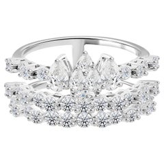 Nature 1.79 Carat SI/H Diamond Ring 18 Karat White Gold Handmade Jewelry