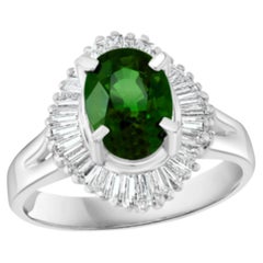 Platinum Tsavorite 1.8ct & Diamond 1.0ct Ring, Designer