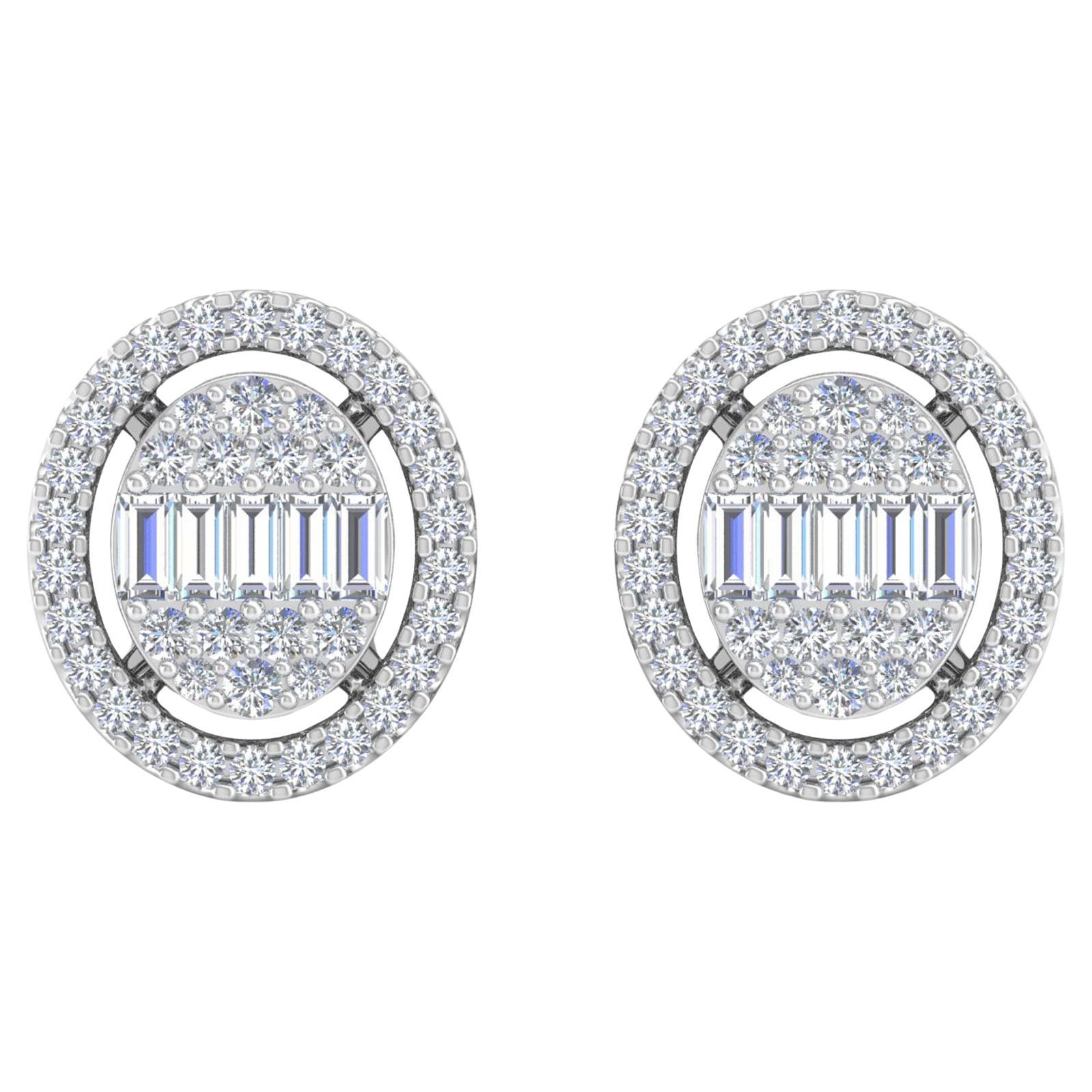 Orecchini con diamante naturale da 1,80 carati, purezza SI e colore HI, oro bianco 10 carati