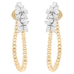 Orecchini di diamanti naturali a forma multipla da 1,80 carati SI/H Gioielli in oro bianco 18 carati