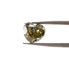 Natural 1.80ct Gia Fancy Dark Brown Green Yellow Heart Brilliant Loose Diamond