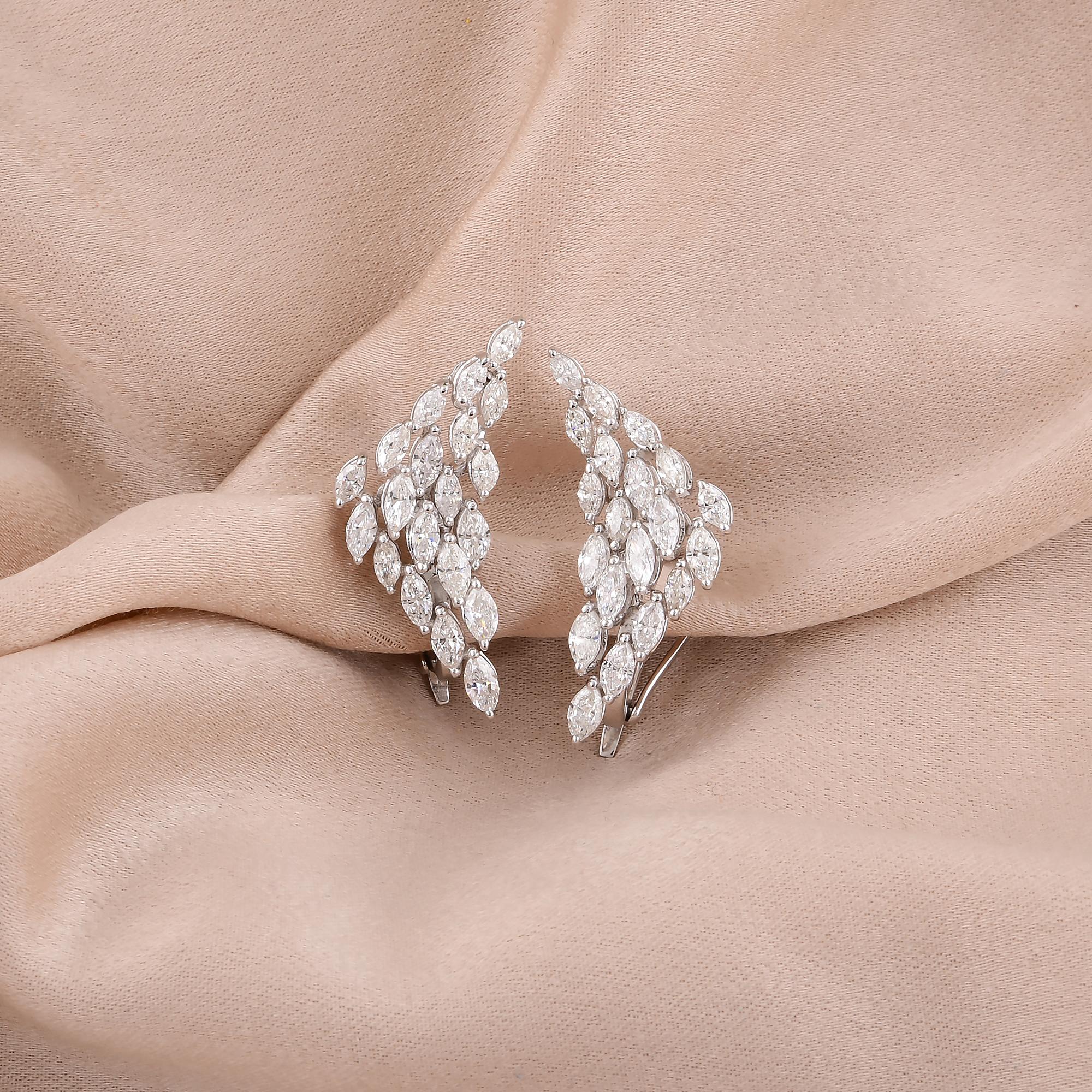 Natürlicher 1,82 Karat SI/H Marquise Brillantschliff Diamant-Ohrringe 14k Weißgold (Moderne) im Angebot