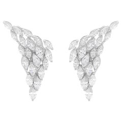 Nature 1.82 Carat SI/H Marquise Brilliante Boucles d'oreilles en or blanc 18k
